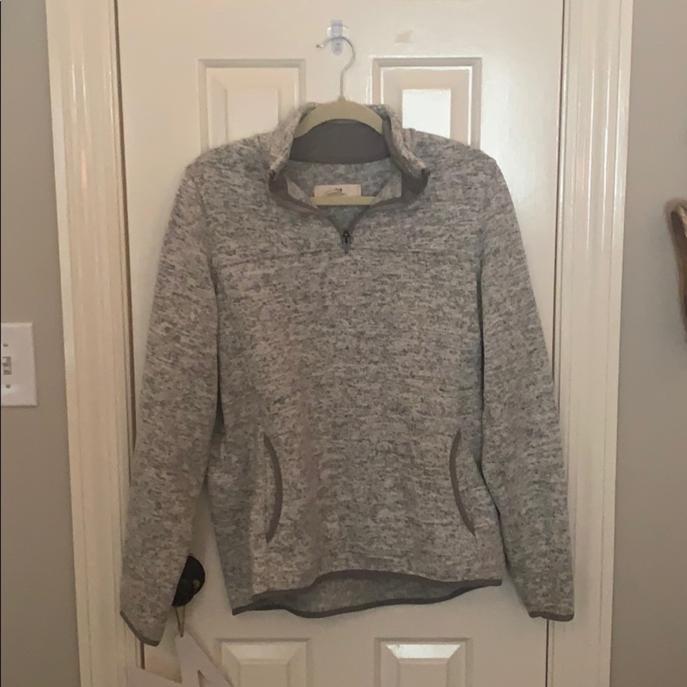 Grey Quarter-zip Pullover